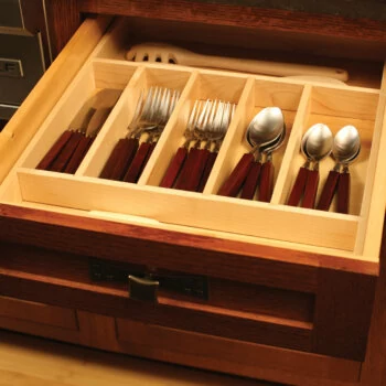 Two-Tier Wood Cutlery Tray Style A - Dura Supreme Cabinetry