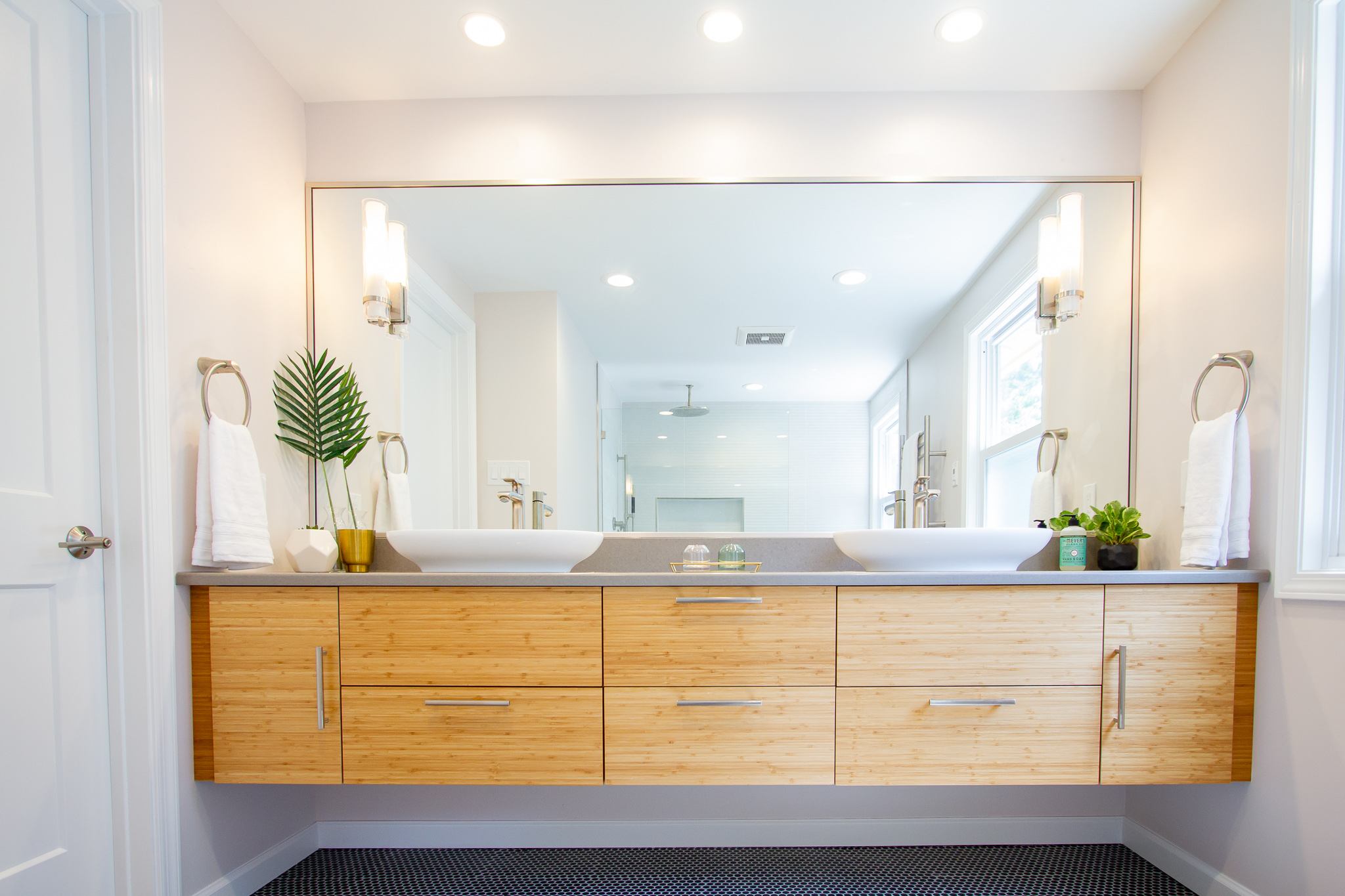 Half Bathroom Designs With Floating Vanity