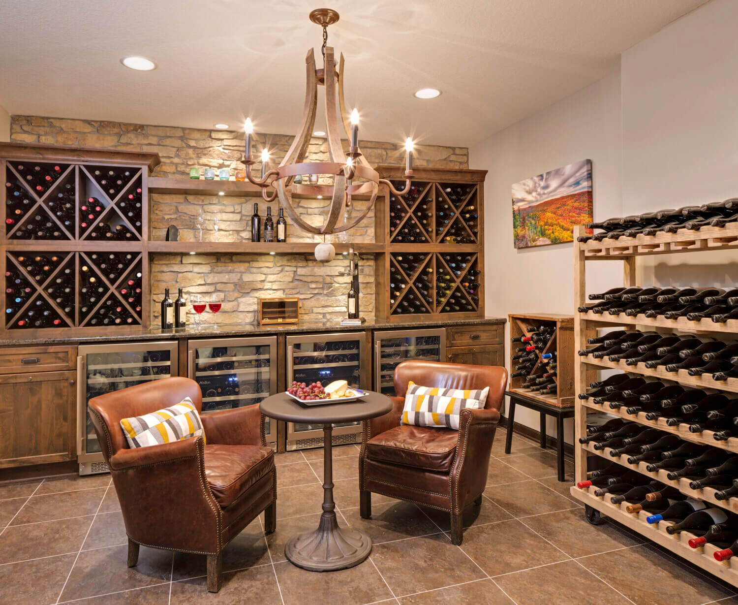 Spectacular Wine Room and Sitting Room - Dura Supreme Cabinetry
