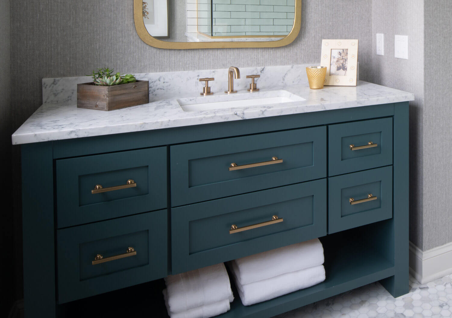 Blue Bathroom Vanity With Tops