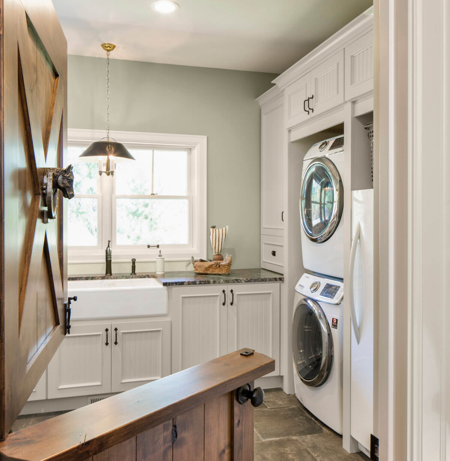 Traditional Equestrian Inspired Kitchen, Family Room, and Laundry Room ...