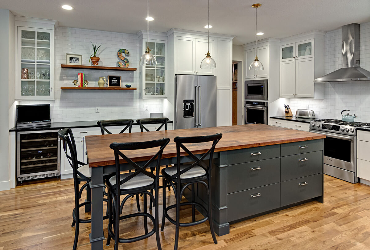 kitchen islands with table attached