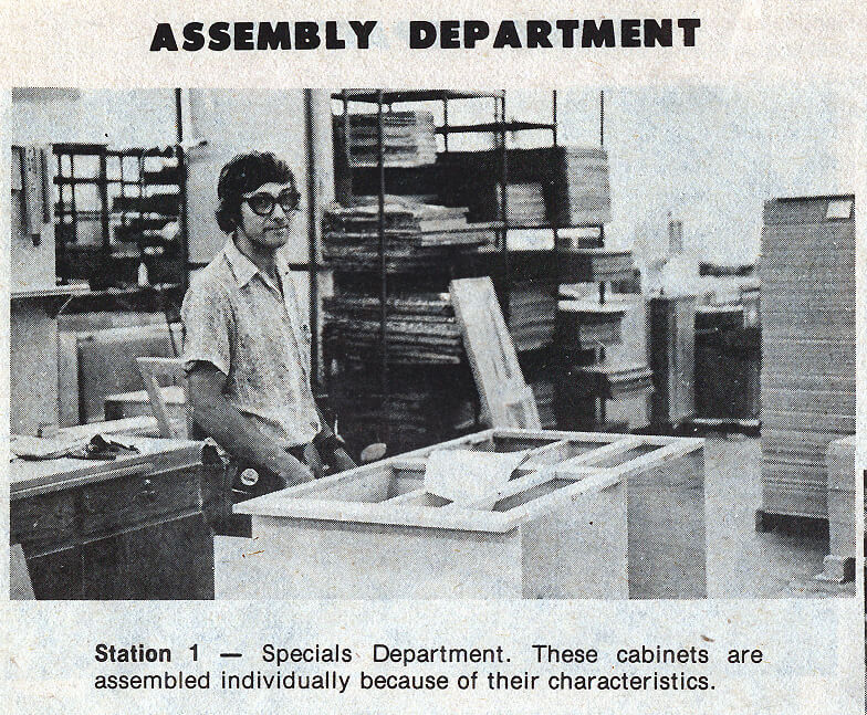 Cabinetmaker at his job 50 years ago.